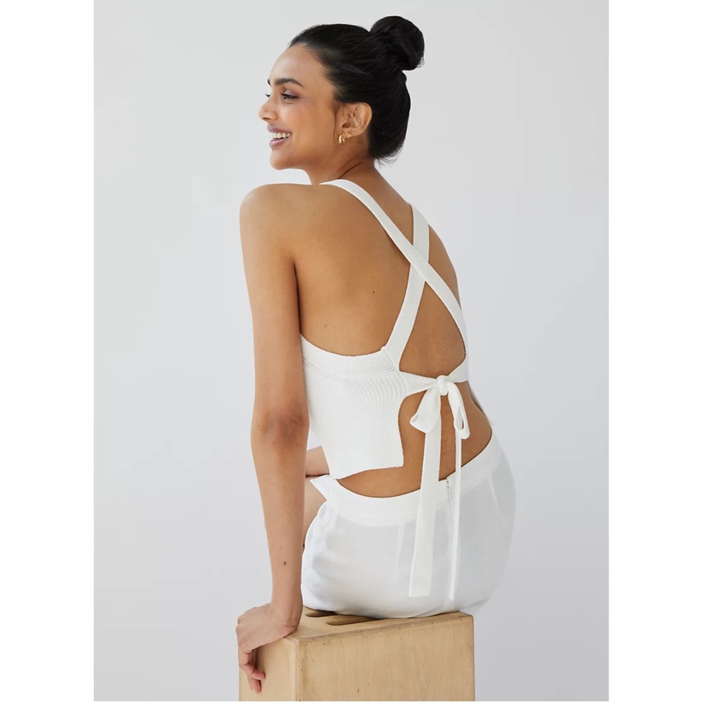 EUC ARITZIA WILFRED New Cayenne Knit Tank Top XS Espace Worn Once White Tie